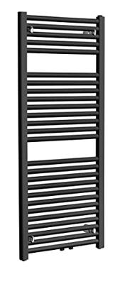 Radiator Wiesbaden Elara 118,5x45 cm Midden-Onder Aansluiting Mat Zwart (538 Watt)