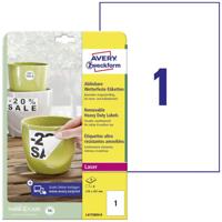 Avery-Zweckform L4775REV-8 Folie-etiketten 210 x 297 mm Polyester folie Wit 8 stuk(s) Weer verwijderbaar Laser (kleur), Laser (zwart/wit), Kopiëren (kleur), - thumbnail
