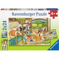 Ravensburger Puzzel Vrolijk Boerderijleven 2x24 Stukjes - thumbnail