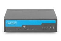 DIGITUS Gigabit netwerkswitch - 5-poorten - onbeheerd - 10/100/1000 Mbit/s - ventilatorloos - perfect voor SOHO - Plug & Play - Zwart/Blauw - thumbnail