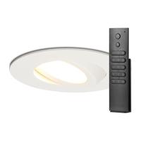 16x Napels inbouwspot - Wit - Dimbaar - 360° Kantelbaar - 39mm inbouwdiepte - 8 Watt 570 lumen - 2700K warm wit - IP65 waterdicht - met dimmer en afstandsbediening - thumbnail