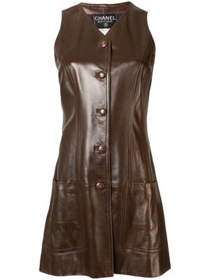 Chanel Pre-Owned CC Logos Sleeveless Onepiece - Brown
