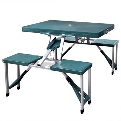 VidaXL Campingset inklapbaar lichtgewicht 120x60 cm aluminium groen