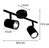 QAZQA Moderne spot zwart 2-lichts kantelbaar - Jeana - thumbnail