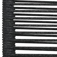 Tuinstoelen 2 st katoenen touw en staal zwart - thumbnail