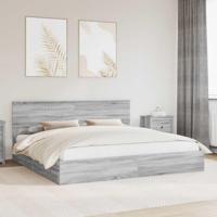 Bedframe met lade Grijs Sonoma 200 x 200 cm Bewerkt hout - thumbnail