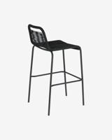 Kave Home Outdoor Barkruk 'Lambton' kleur Zwart (zithoogte 74cm) - thumbnail