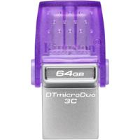 USB stick Kingston microDuo 3C 64 GB Paars - thumbnail