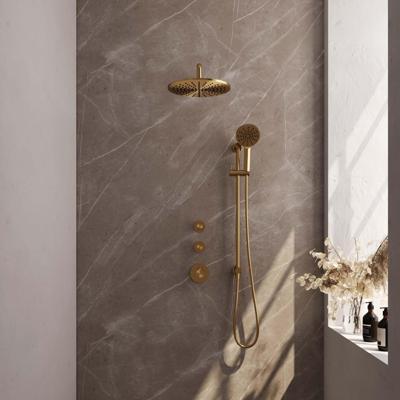 Gold Carving thermostatische inbouw regendouche SET met 30 cm douchekop en 3-standen handdouche Gold Carving thermostatische inbouw regendouche SET met 30 cm douchekop en 3-standen handdouche