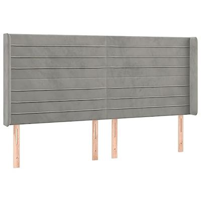 Hoofdbord LED 163x16x118/128 cm fluweel lichtgrijs