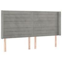 Hoofdbord LED 163x16x118/128 cm fluweel lichtgrijs - thumbnail