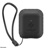 Catalyst Lanyard Case voor AirPods 1 en 2 - Siliconen hoes voor AirPods-case, inclusief koord, hoogglanzende oppervlakteafwerking met extra grip, compatibel met draadloos opladen - Stealth-zwart - thumbnail