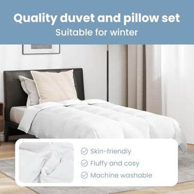 VidaXL Winter dekbed met kussen 2 pcs wit donsveertjes