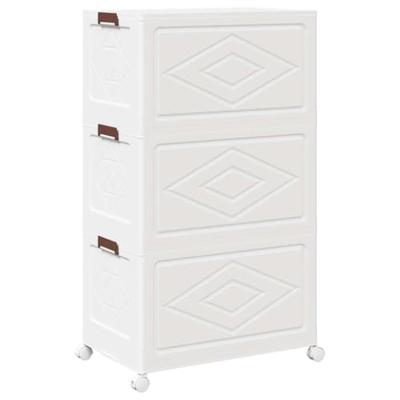 Opbergbox stapelbaar met wielen 3-laags 75 L 69x39,5x110,5 cm Opbergbox stapelbaar met wielen 3-laags 75 L 69x39,5x110,5 cm