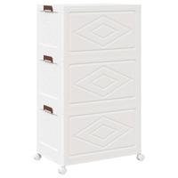 Opbergbox stapelbaar met wielen 3-laags 75 L 69x39,5x110,5 cm - thumbnail