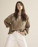 Summum Blouse Cotton Branches 2s3449-12439 Blouse 703 Khaki - thumbnail