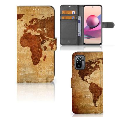 Xiaomi Redmi Note 10S | 10 4G | Poco M5s | Flip Cover | Wereldkaart