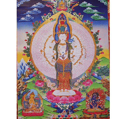 Thangka Reproductie - Chenresig 1000 armen Thangka Reproductie - Chenresig 1000 armen