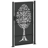 Tuinpoort met slot Zwart 105 x 175 cm Poedergecoat staal - thumbnail