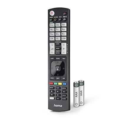 Hama Universal Remote Control voor LG TVs IR Teachable Illuminating Buttons Afstandsbediening Zwart - thumbnail