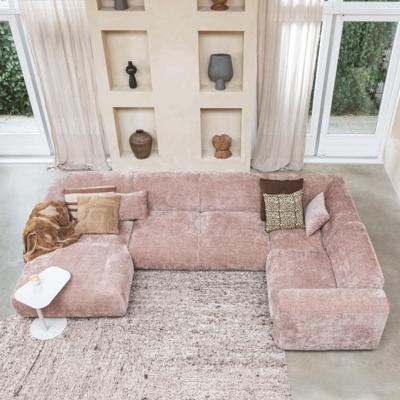 WOOOD Hoekbank 'Cloud' Hoek Rechts, Chenille, kleur Roze