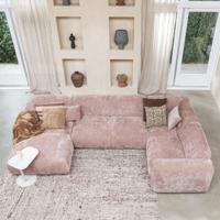 WOOOD Hoekbank 'Cloud' Hoek Rechts, Chenille, kleur Roze - thumbnail
