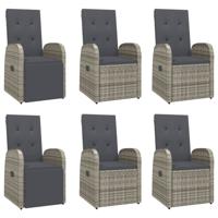 9-delige Tuinset met kussens poly rattan grijs - thumbnail