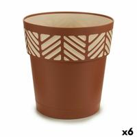 Zelfwaterende bloempot Stefanplast Orfeo Terra cotta Plastic 25 x 25 x 25 cm (6 Stuks) - thumbnail
