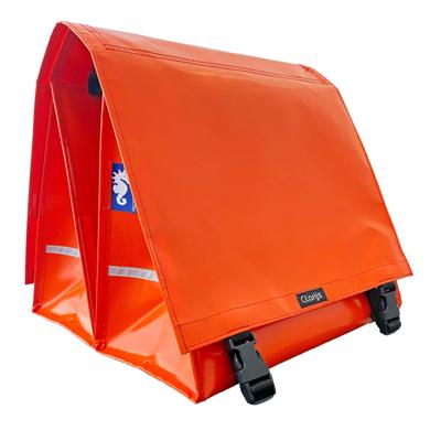 Clarijs fietstas dubbel xl pvc 46l met uitsparing oranje Clarijs fietstas dubbel xl pvc 46l met uitsparing oranje