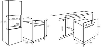 Inventum IOH6070RK oven Elektrische oven 65 l 3000 W Zwart, Roestvrijstaal A
