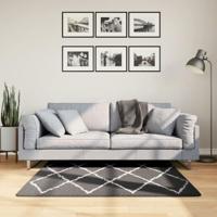 VidaXL Vloerkleed pamplona shaggy hoogpolig 120x120 cm zwart en crème - thumbnail