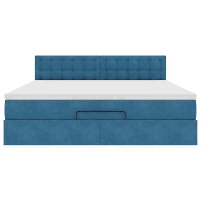 Ottoman bed met matras 160x200cm fluweel donkerblauw