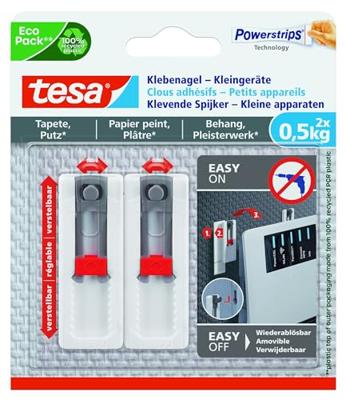Tesa klevende spijker voor gevoelige oppervlakken 0.5 KG 2 stuks - thumbnail