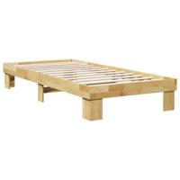 Bedframe zonder matras 75x190 cm massief hout eiken - thumbnail