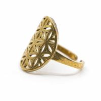 Verstelbare Ring Flower of Life Goudkleurig (20 mm) - thumbnail