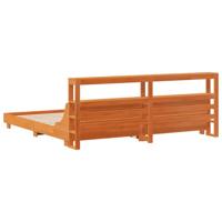 Bedframe zonder matras massief grenenhout wasbruin 200x200 cm - thumbnail