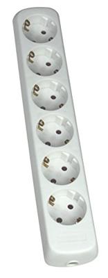 Schwabe Stekkerdoos wit 6 x randaarde zonder kabel