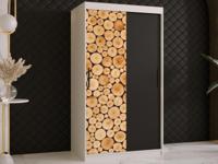 Kledingkast SOSNY 2 schuifdeuren 100 cm mat wit - thumbnail