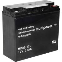 multipower PB-12-22-M5 Loodaccu 12 V 22 Ah Loodvlies (AGM) (b x h x d) 181 x 167 x 76 mm M6-schroefaansluiting Cyclusbestendig, Onderhoudsvrij, Geringe - thumbnail