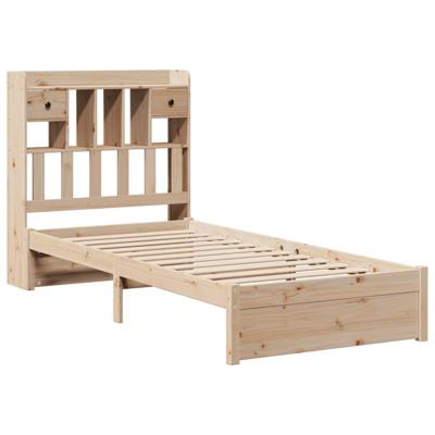 Bed met boekenkast zonder matras massief grenenhout 100x200 cm - thumbnail