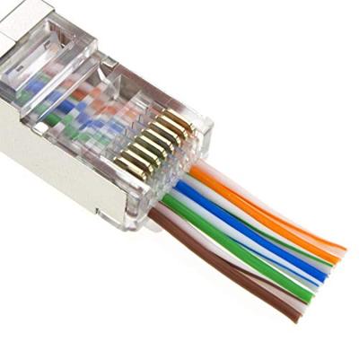 Modulaire FTP RJ45 stekker met doorsteekmontage, 50 stuks per zakje