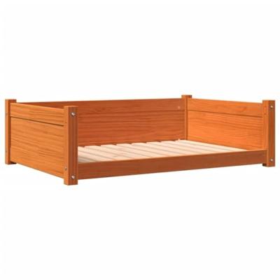 VidaXL Hondenmand 95,5x65,5x28 cm massief grenenhout wasbruin
