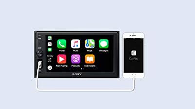 Sony XAV-AX1000 Media Receiver voor in de Auto, Touchscreen 6,2 Inch, met Bluetooth en Apple Carplay, Zwart