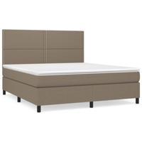 Boxspring met matras stof taupe 180x200 cm - thumbnail