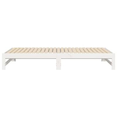 Slaapbank uitschuifbaar massief grenenhout wit 2x(90x200) cm