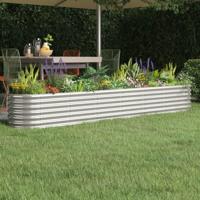 VidaXL Plantenbak 260x40x36 cm gepoedercoat staal zilverkleurig - thumbnail