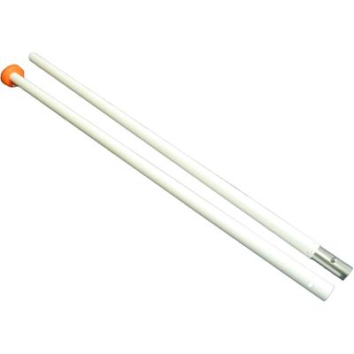 Aluminium vlaggenstok wit met knop