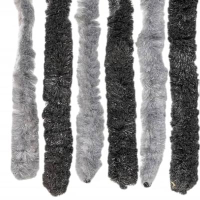 VidaXL Vliegengordijn 118x220 cm chenille grijs en zwart