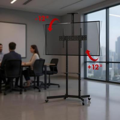 Maclean TV-standaard / trolley, camera plank, op wielen, 37-70", max. belasting 45kg/5kg plank, max. VESA 600x400, MC-113 B