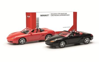 Herpa 013963 H0 Auto Porsche Boxster S, rood en zwart Herpa 013963 H0 Auto Porsche Boxster S, rood en zwart